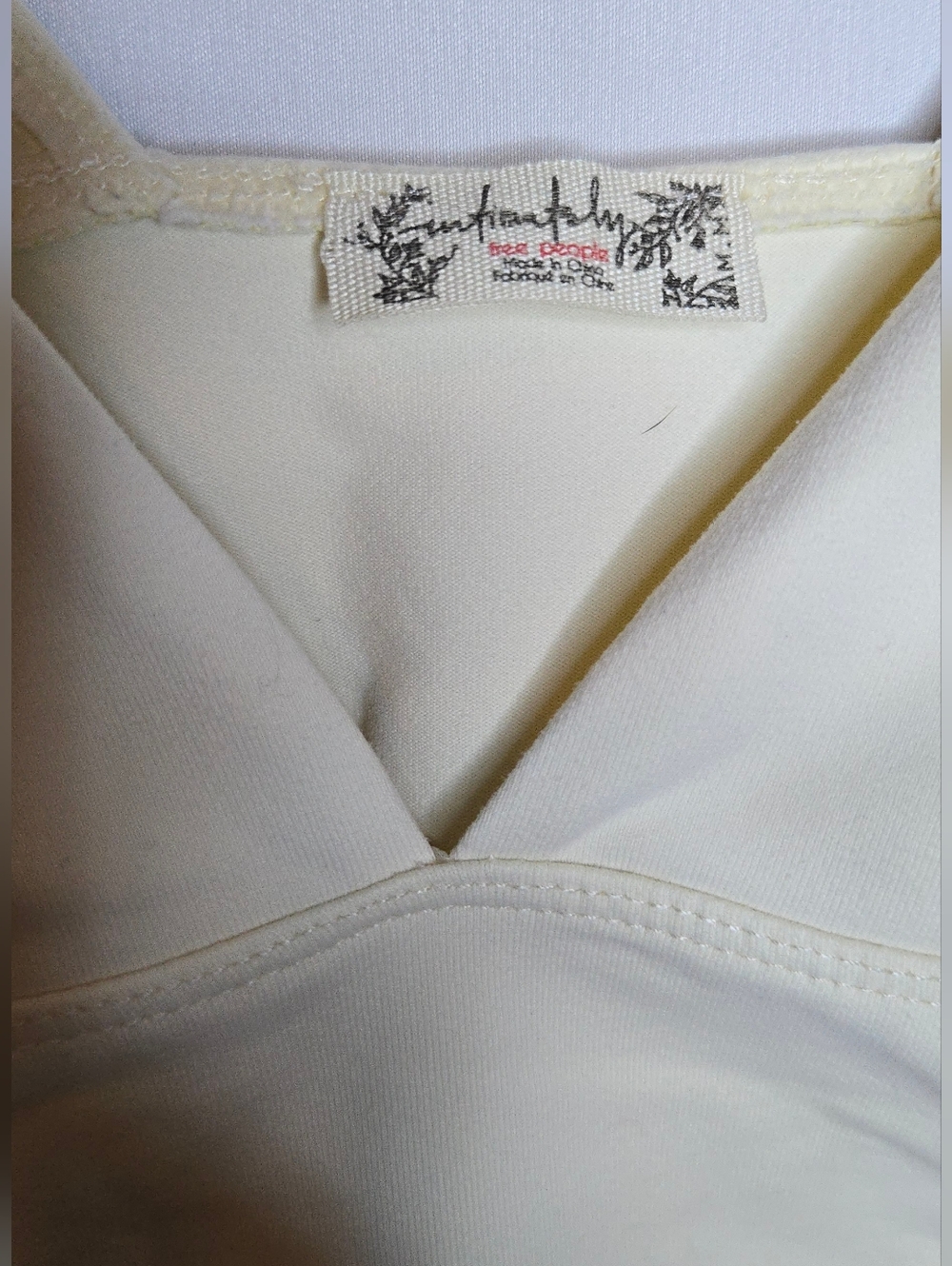 Free People Intimately FP Duo Corset Cami Women’s M Cap Sleeve Top Ivory  Black - Picture 4 of 8